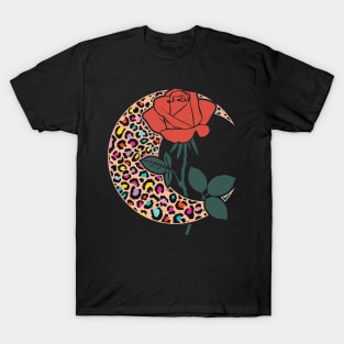 Flower In Crescent Of Moon T-Shirt